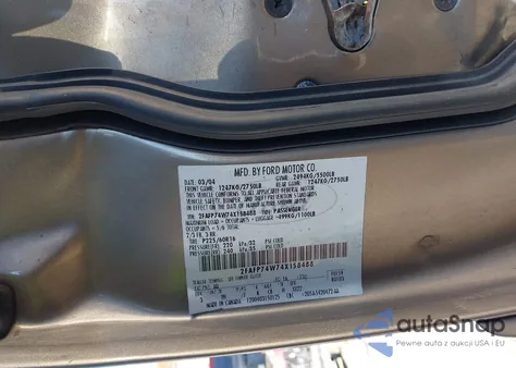 2004 Ford Crown Victoria Lx из США, поврежденный, VIN 2FAFP74W74X158488